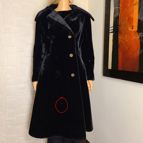 Tissavel by Lou Nierenberg Black Faux Fur Overcoat - Picture 10 of 12